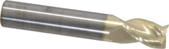 Accupro - 1/2", 3/4" LOC, 1/2" Shank Diam, 3" OAL, 3 Flute, Solid Carbide Square End Mill - Single End, ZrN Finish, Spiral Flute, 37° Helix, Centercutting, Right Hand Cut, Right Hand Flute - USA Tool & Supply