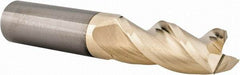 Accupro - 1/2", 1-1/4" LOC, 1/2" Shank Diam, 3" OAL, 3 Flute, Solid Carbide Square End Mill - Single End, ZrN Finish, Spiral Flute, 37° Helix, Centercutting, Right Hand Cut, Right Hand Flute - USA Tool & Supply