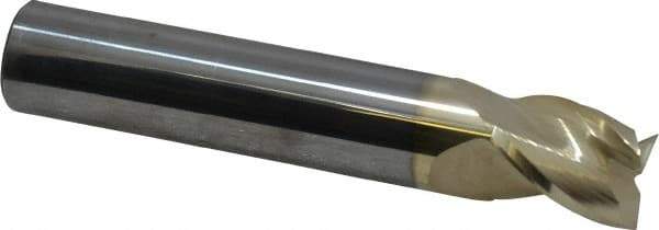 Accupro - 5/8", 3/4" LOC, 5/8" Shank Diam, 3-1/2" OAL, 3 Flute, Solid Carbide Square End Mill - Single End, ZrN Finish, Spiral Flute, 37° Helix, Centercutting, Right Hand Cut, Right Hand Flute - USA Tool & Supply