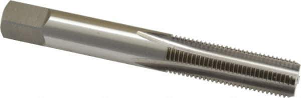 OSG - 3/8-24 UNF 2B 4 Flute Bright Finish High Speed Steel Straight Flute Standard Hand Tap - Bottoming, Right Hand Thread, 2-15/16" OAL, 1-1/4" Thread Length, H4 Limit, Oversize - Exact Industrial Supply