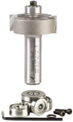 Amana Tool - 1-3/8" Cut Diam, 1/2" Length of Cut, 2 Flute Profiling Edge Profile Router Bit - Carbide-Tipped, 1/2" Shank Diam, 2-3/8" OAL, Uncoated - USA Tool & Supply