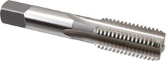 OSG - 7/8-9 UNC 3B 4 Flute Bright Finish High Speed Steel Straight Flute Standard Hand Tap - Bottoming, Right Hand Thread, 4-11/16" OAL, 2-7/32" Thread Length, H4 Limit, Oversize - Exact Industrial Supply
