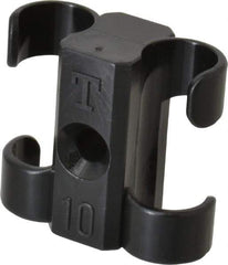 Midwest Control - 3/8 to 1/2 Hose OD, Multitube Holder - Black, 2 Slots, 1.1" OAL, 0.16" Mounting Hole, For Use With Tubes, Wires, Hose & Pipe - USA Tool & Supply