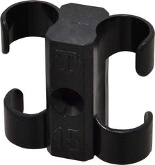 Midwest Control - 5/8 to 3/4 Hose OD, Multitube Holder - Black, 2 Slots, 1.61" OAL, 0.2" Mounting Hole, For Use With Tubes, Wires, Hose & Pipe - USA Tool & Supply