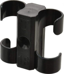 Midwest Control - 3/4 to 7/8 Hose OD, Multitube Holder - Black, 2 Slots, 1.88" OAL, 0.22" Mounting Hole, For Use With Tubes, Wires, Hose & Pipe - USA Tool & Supply