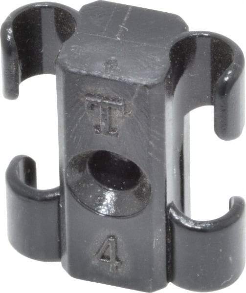 Midwest Control - 5/32 to 1/4 Hose OD, Multitube Holder - Black, 2 Slots, 0.7" OAL, 0.12" Mounting Hole, For Use With Tubes, Wires, Hose & Pipe - USA Tool & Supply