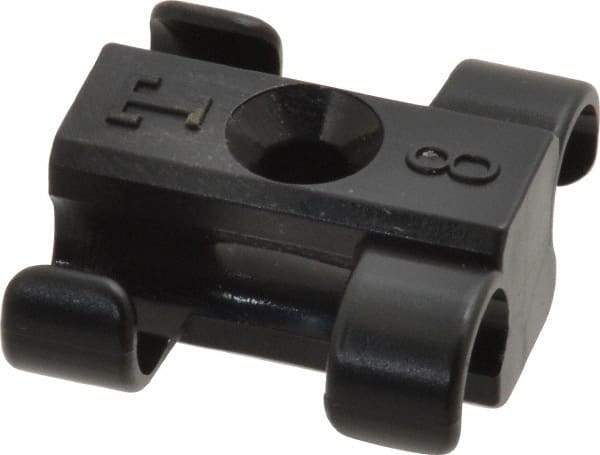 Midwest Control - 5/16 to 3/8 Hose OD, Multitube Holder - Black, 2 Slots, 0.96" OAL, 0.16" Mounting Hole, For Use With Tubes, Wires, Hose & Pipe - USA Tool & Supply