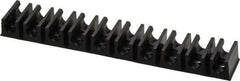 Midwest Control - 1/4 Hose OD, Multitube Holder - Black, 10 Slots, 4" OAL, 1/8" Mounting Hole, For Use With Plastic Tubing, Hose & Wire - USA Tool & Supply