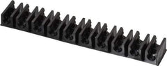 Midwest Control - 5/32 Hose OD, Multitube Holder - Black, 10 Slots, 4" OAL, 1/8" Mounting Hole, For Use With Plastic Tubing, Hose & Wire - USA Tool & Supply