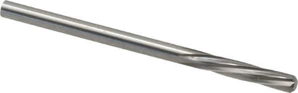Magafor - 3.2512mm Solid Carbide 6 Flute Chucking Reamer - Spiral Flute, 0.128" Straight Shank, 19/32" Flute Length, 2-1/4" OAL - USA Tool & Supply