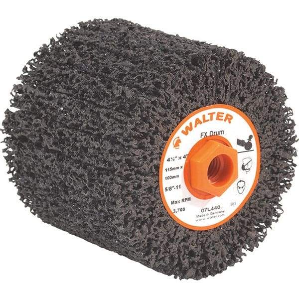 WALTER Surface Technologies - 4-1/2" Diam, Aluminum Oxide Unmounted Flap Wheels - 5/8" Hole, 4" Wide, Nonwoven, Coarse Grade, 3,800 Max RPM - USA Tool & Supply