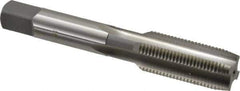 OSG - 5/8-18 UNF 2B 4 Flute Bright Finish High Speed Steel Straight Flute Standard Hand Tap - Plug, Right Hand Thread, 3-13/16" OAL, 1-13/16" Thread Length, H5 Limit, Oversize - Exact Industrial Supply