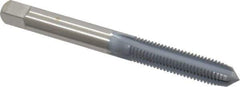 OSG - 1/4-28 UNF 4 Flute elektraLUBE Finish High Speed Steel Straight Flute Standard Hand Tap - Plug, Right Hand Thread, 2-1/2" OAL, 1" Thread Length, H1 Limit - Exact Industrial Supply