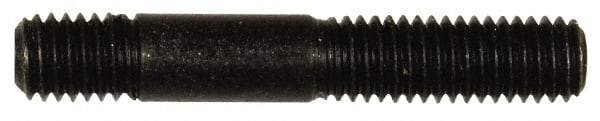 Dorman - M8x1.25 50mm OAL Unequal Double Threaded Stud - Steel, Black Oxide Finish, 23mm Long Thread Length, 10mm Short Thread Length, Metric - USA Tool & Supply