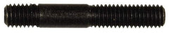 Dorman - M8x1.25 50mm OAL Unequal Double Threaded Stud - Steel, Black Oxide Finish, 23mm Long Thread Length, 10mm Short Thread Length, Metric - USA Tool & Supply