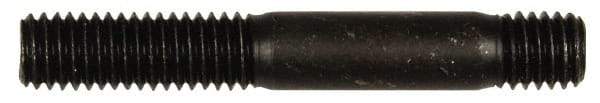 Dorman - M8x1.25 55mm OAL Unequal Double Threaded Stud - Steel, Black Oxide Finish, 23mm Long Thread Length, 10mm Short Thread Length, Metric - USA Tool & Supply