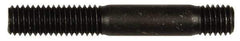 Dorman - M8x1.25 55mm OAL Unequal Double Threaded Stud - Steel, Black Oxide Finish, 23mm Long Thread Length, 10mm Short Thread Length, Metric - USA Tool & Supply
