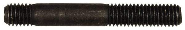 Dorman - M8x1.25 60mm OAL Unequal Double Threaded Stud - Steel, Black Oxide Finish, 24mm Long Thread Length, 10mm Short Thread Length, Metric - USA Tool & Supply