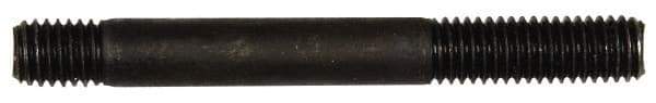 Dorman - M8x1.25 70mm OAL Unequal Double Threaded Stud - Steel, Black Oxide Finish, 24mm Long Thread Length, 10mm Short Thread Length, Metric - USA Tool & Supply