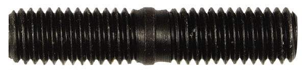 Dorman - M8x1.25 38mm OAL Unequal Double Threaded Stud - Steel, Black Oxide Finish, 18mm Long Thread Length, 17mm Short Thread Length, Metric - USA Tool & Supply