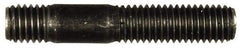 Dorman - M10x1.50 57mm OAL Unequal Double Threaded Stud - Steel, Black Oxide Finish, 28mm Long Thread Length, 12mm Short Thread Length, Metric - USA Tool & Supply