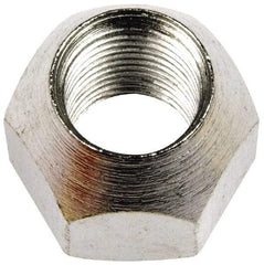 Dorman - 9/16-18 Zinc Finish Open Wheel Nut - 7/8" Hex, 3/4" OAL, 60° Seat Angle - USA Tool & Supply