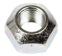 Dorman - 9/16-18 Zinc Finish Open Wheel Nut - 1" Hex, 21/32" OAL, 90° Seat Angle - USA Tool & Supply