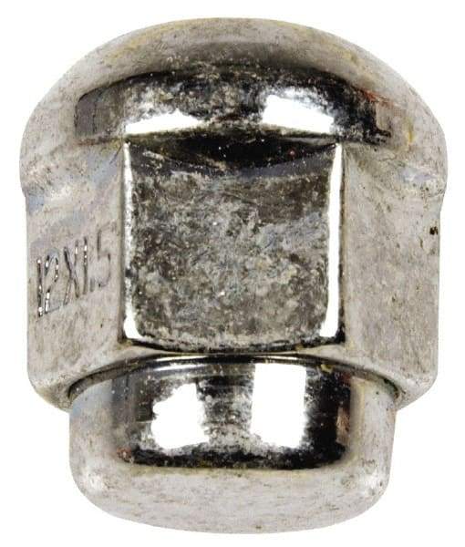 Dorman - M12-1.5 Chrome Finish Capped Wheel Nut - 19mm Hex, 24.5mm OAL, 60° Seat Angle - USA Tool & Supply