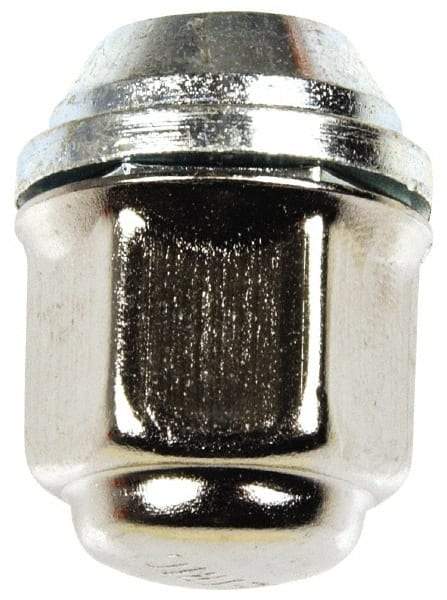 Dorman - M12-1.5 Stainless Finish Capped Wheel Nut - 19mm Hex, 29.5mm OAL, 60° Seat Angle - USA Tool & Supply