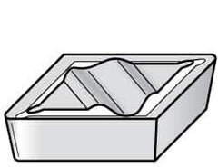 Kennametal - NPGR51, KT315 Grade Cermet Profiling Insert - TiN/TiCN/TiN Finish, 55° Incl Angle, Parallelogram, 0.4567" Side Length, 1/8" Thick, 1/64" Corner Radius - USA Tool & Supply