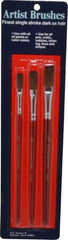 Wooster Brush - Ox Hair Artist's Paint Brush Set - 1/4, 3/8, 1/2" Wide, Plastic Handle - USA Tool & Supply