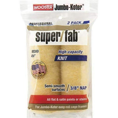 Wooster Brush - 3/8" Nap, 4-1/2" Wide Paint General Purpose Roller Cover - Smooth Texture, Fabric - USA Tool & Supply