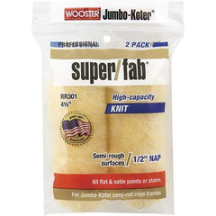 Wooster Brush - 1/2" Nap, 4-1/2" Wide Paint General Purpose Roller Cover - Smooth Texture, Fabric - USA Tool & Supply