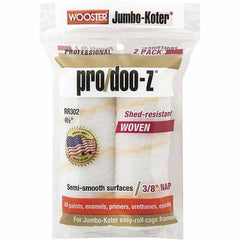 Wooster Brush - 3/8" Nap, 4-1/2" Wide Paint General Purpose Roller Cover - Smooth Texture, Fabric - USA Tool & Supply