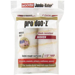 Wooster Brush - 1/2" Nap, 4-1/2" Wide Paint General Purpose Roller Cover - Smooth Texture, Fabric - USA Tool & Supply
