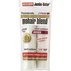Wooster Brush - 1/4" Nap, 4-1/2" Wide Paint General Purpose Roller Cover - Smooth Texture, Mohair Blend - USA Tool & Supply