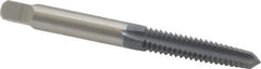 OSG - 1/4-20 UNC 4 Flute elektraLUBE Finish High Speed Steel Straight Flute Standard Hand Tap - Taper, Right Hand Thread, 2-1/2" OAL, 1" Thread Length, H2 Limit - Exact Industrial Supply