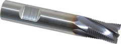 Niagara Cutter - 7/16" Diam, Fine Pitch, 9/16" LOC, 4 Flute Solid Carbide Corner Chamfer Roughing End Mill - AlTiN Finish, 2-1/2" OAL, 7/16" Shank Diam, Single End, Centercutting, 20° Helix - USA Tool & Supply