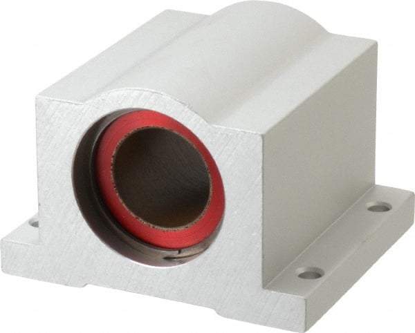 Pacific Bearing - 1" ID, 3-1/4" OAW x 2.813" OAL x 2.813" OAH Pillow Block - 3,525 Lb Static Cap, 2-7/8" Btw Mnt Hole Ctrs, 1.187" Base-to-Ctr Ht, Aluminum - USA Tool & Supply