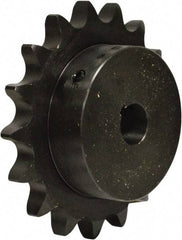 U.S. Tsubaki - 16 Teeth, 1/2" Chain Pitch, Chain Size 40, Finished Bore Sprocket - 1-1/8" Bore Diam, 2-9/16" Pitch Diam, 2.81" Outside Diam - USA Tool & Supply