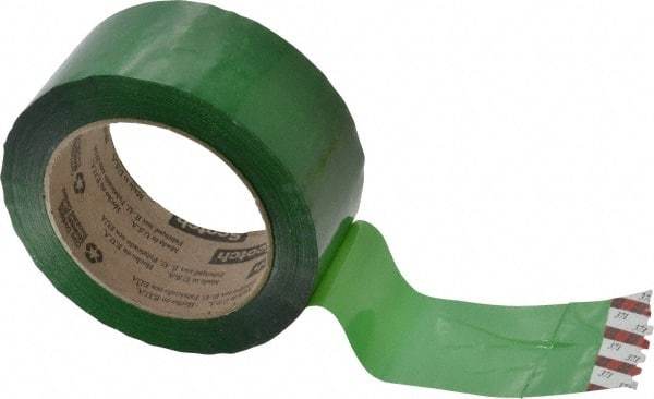 3M - 2" x 110 Yd Green Rubber Adhesive Sealing Tape - Polypropylene Film Backing, 1.9 mil Thick, 44 Lb Tensile Strength, Series 371 - USA Tool & Supply