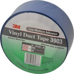 3M - 2" x 50 Yds Blue Duct Tape - 6.5 mil, Rubber Adhesive, Vinyl Backing, 12.6 Lb/ln Tensile Strength, 200°F Max, Series 3903 - USA Tool & Supply