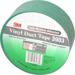 3M - 2" x 50 Yds Green Duct Tape - 6.5 mil, Rubber Adhesive, Vinyl Backing, 12.6 Lb/ln Tensile Strength, 200°F Max, Series 3903 - USA Tool & Supply