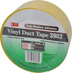 3M - 2" x 50 Yds Yellow Duct Tape - 6.5 mil, Rubber Adhesive, Vinyl Backing, 12.6 Lb/ln Tensile Strength, 200°F Max, Series 3903 - USA Tool & Supply
