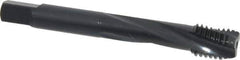 OSG - M12x1.75 Metric Coarse 3 Flute 6H Modified Bottoming Spiral Flute Tap - Powdered Metal, Oxide Finish, 3-3/8" OAL, Right Hand Flute, Right Hand Thread, D6, Series EXOTAP - USA Tool & Supply