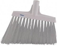 Vikan - 9-1/2" Wide, White Synthetic Bristles, Angled Broom - USA Tool & Supply