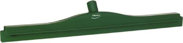 Vikan - 24" Rubber Blade Floor Squeegee - Double Edge, Green, Plastic Holder - USA Tool & Supply