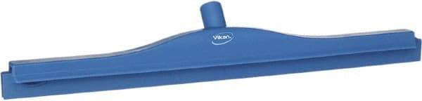 Vikan - 24" Rubber Blade Floor Squeegee - Double Edge, Blue, Plastic Holder - USA Tool & Supply