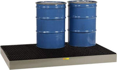 Little Giant - 99 Gal Sump, 9,000 Lb Capacity, 6 Drum, Steel Spill Deck or Pallet - 76" Long x 51" Wide x 6-1/2" High - USA Tool & Supply