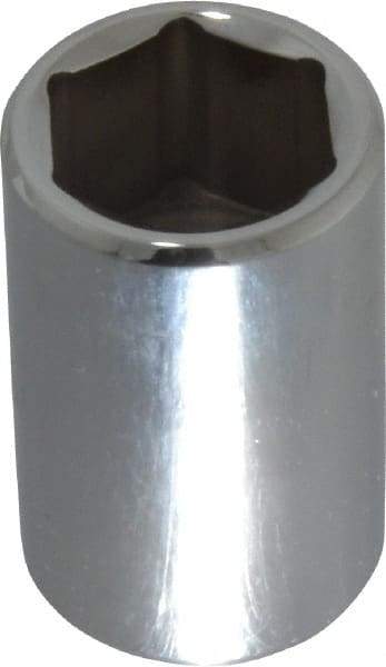 Proto - 1/2" Drive, Standard Hand Socket - 6 Points, 1-1/2" OAL, Chrome Finish - USA Tool & Supply